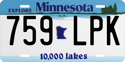 MN license plate 759LPK