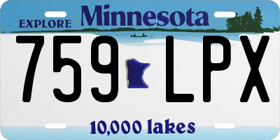 MN license plate 759LPX