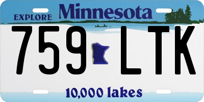 MN license plate 759LTK