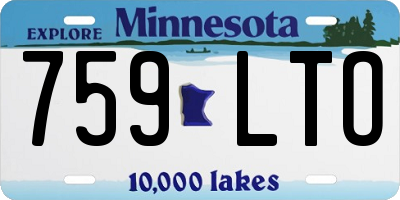 MN license plate 759LTO