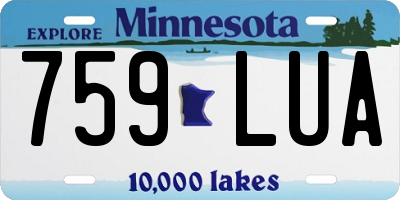 MN license plate 759LUA