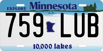 MN license plate 759LUB