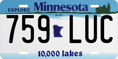 MN license plate 759LUC