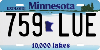 MN license plate 759LUE