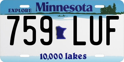 MN license plate 759LUF