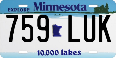 MN license plate 759LUK