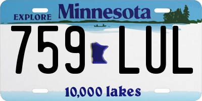 MN license plate 759LUL