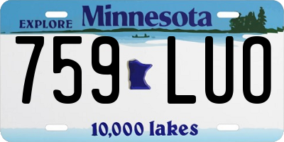 MN license plate 759LUO