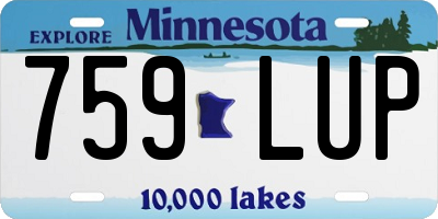 MN license plate 759LUP