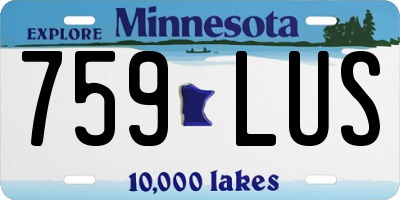 MN license plate 759LUS