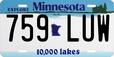 MN license plate 759LUW