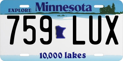 MN license plate 759LUX