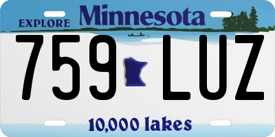 MN license plate 759LUZ