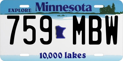 MN license plate 759MBW