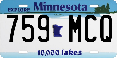 MN license plate 759MCQ