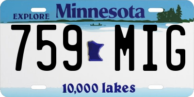 MN license plate 759MIG