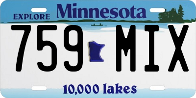 MN license plate 759MIX
