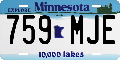 MN license plate 759MJE