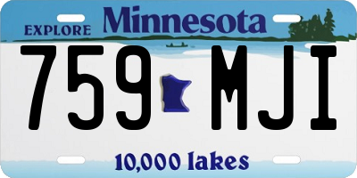 MN license plate 759MJI