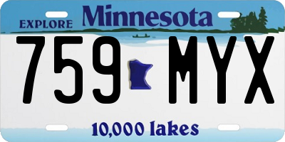 MN license plate 759MYX