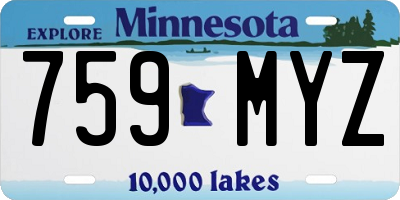 MN license plate 759MYZ