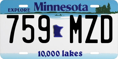 MN license plate 759MZD