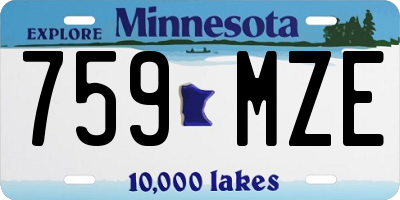 MN license plate 759MZE