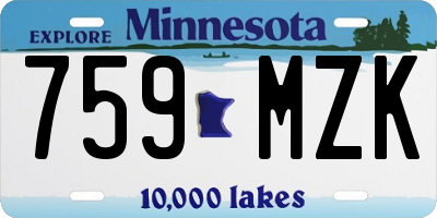 MN license plate 759MZK