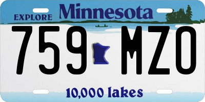 MN license plate 759MZO