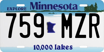 MN license plate 759MZR