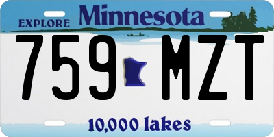 MN license plate 759MZT