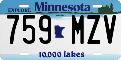 MN license plate 759MZV