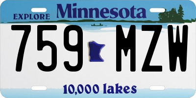 MN license plate 759MZW