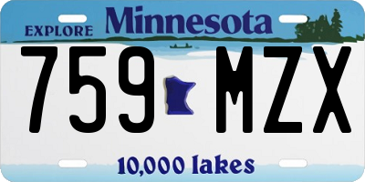 MN license plate 759MZX