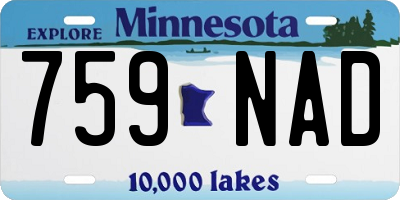 MN license plate 759NAD