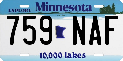 MN license plate 759NAF