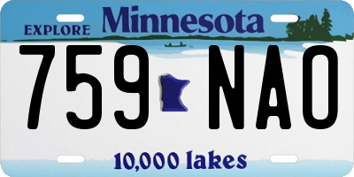 MN license plate 759NAO
