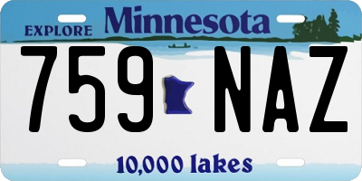 MN license plate 759NAZ