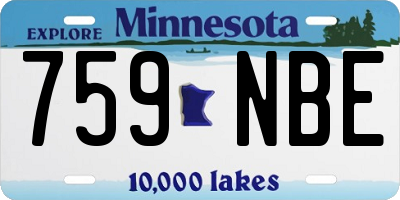 MN license plate 759NBE