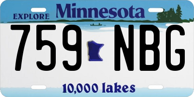 MN license plate 759NBG
