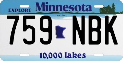 MN license plate 759NBK
