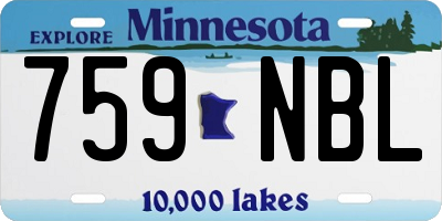 MN license plate 759NBL
