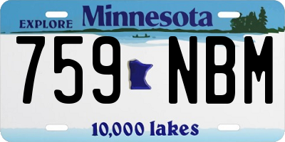 MN license plate 759NBM