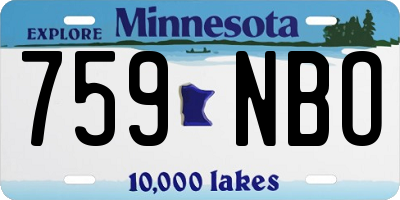 MN license plate 759NBO
