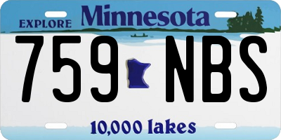 MN license plate 759NBS