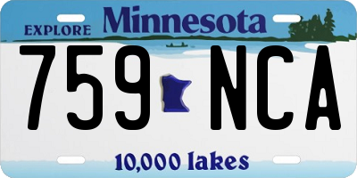 MN license plate 759NCA