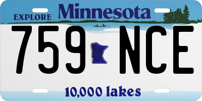 MN license plate 759NCE