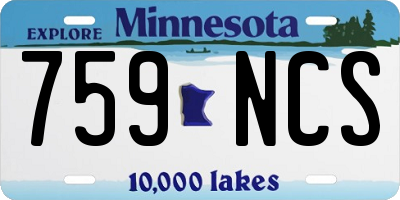 MN license plate 759NCS