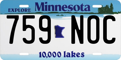 MN license plate 759NOC