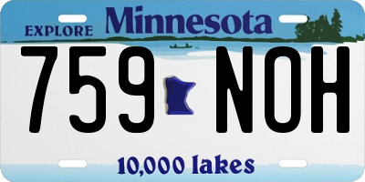 MN license plate 759NOH